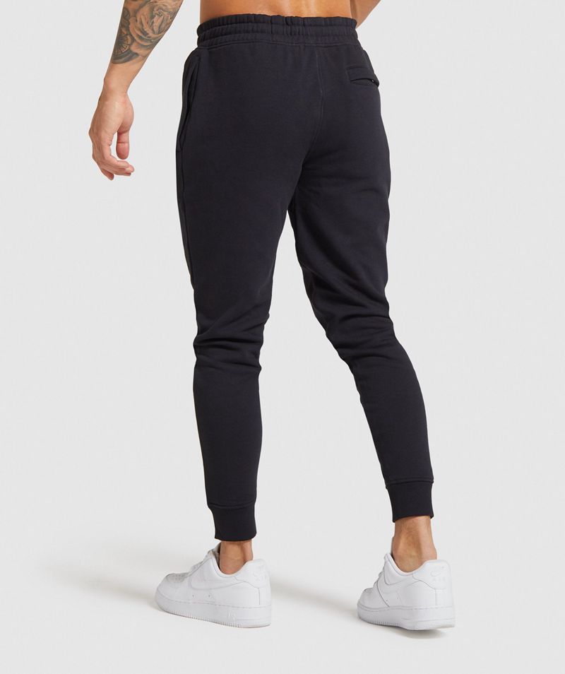 Men's Gymshark Crest Joggers Black | USA  3410-COKYI