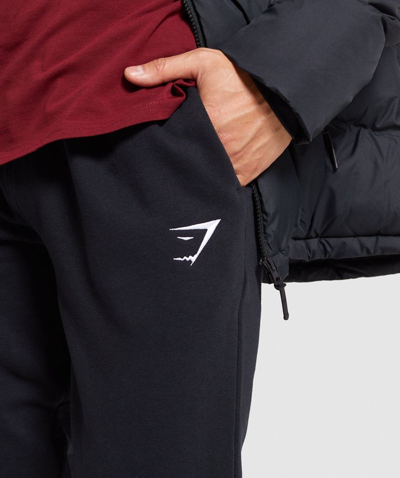 Men's Gymshark Crest Joggers Black | USA  3410-COKYI