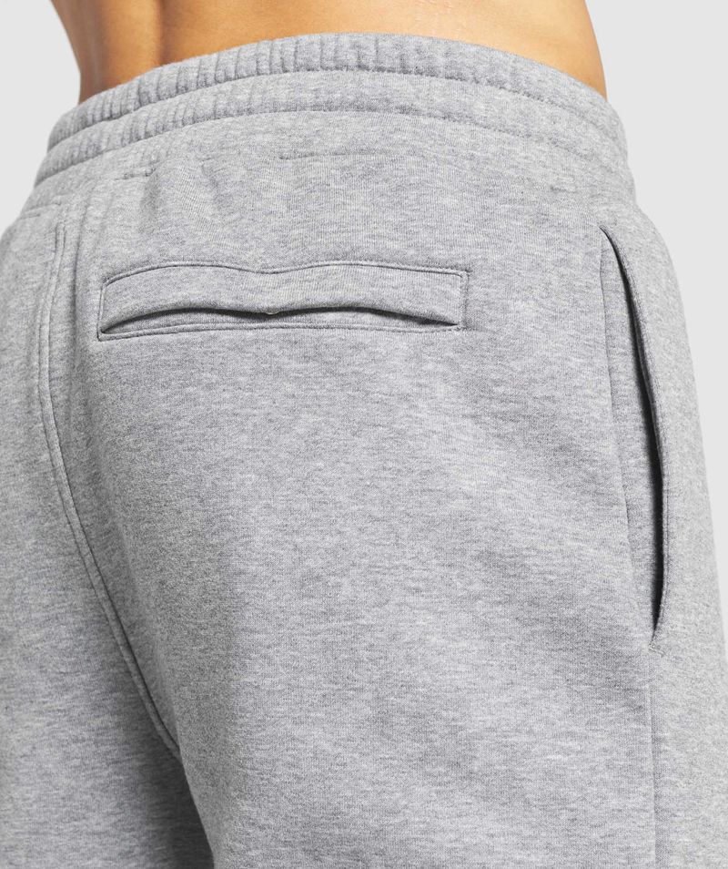 Men's Gymshark Crest Joggers Grey | USA  2681-WBJMP