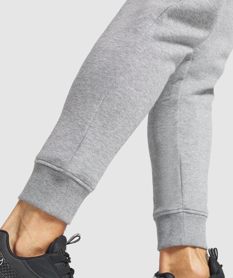 Men's Gymshark Crest Joggers Grey | USA  2681-WBJMP