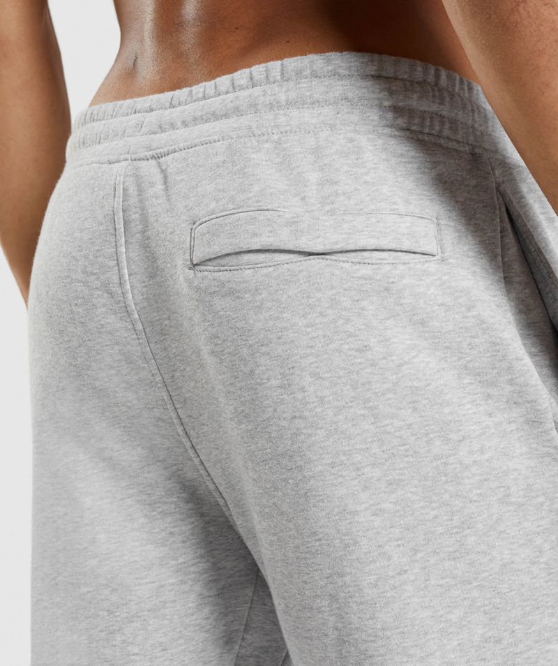 Men's Gymshark Crest Joggers Light Grey | USA  7520-MEOCA