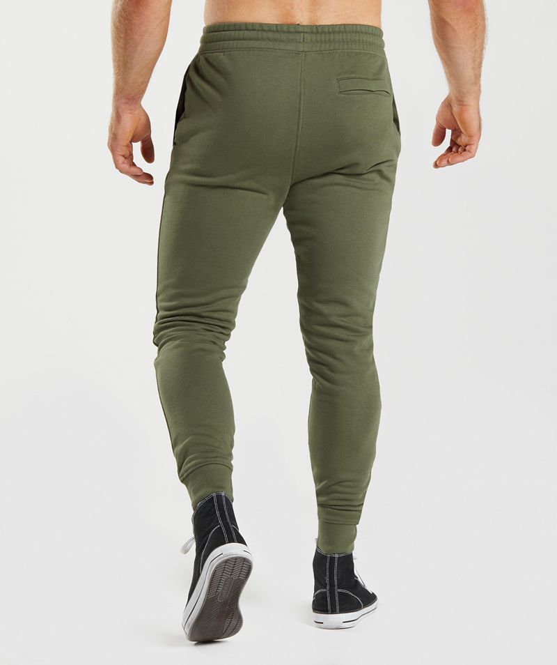 Men's Gymshark Crest Joggers Olive | USA  9865-NTZXA