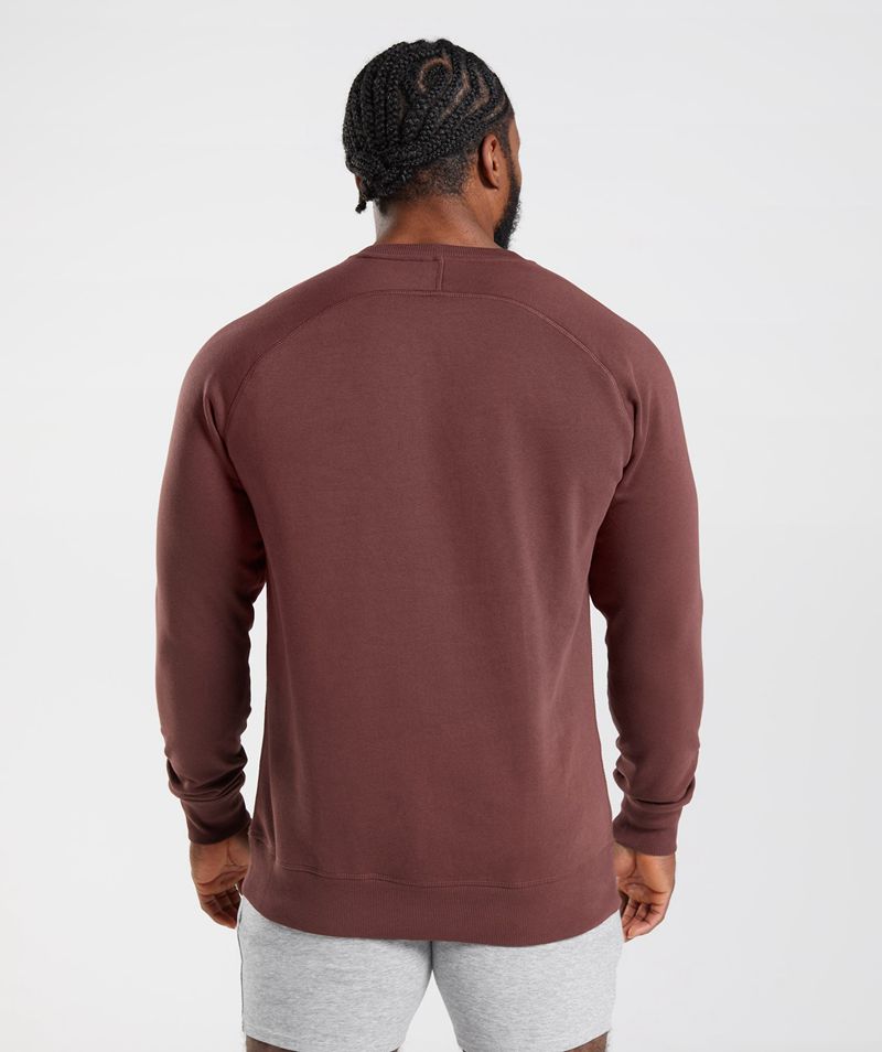 Men's Gymshark Crest Sweatshirts Burgundy | USA  2806-DSRNY