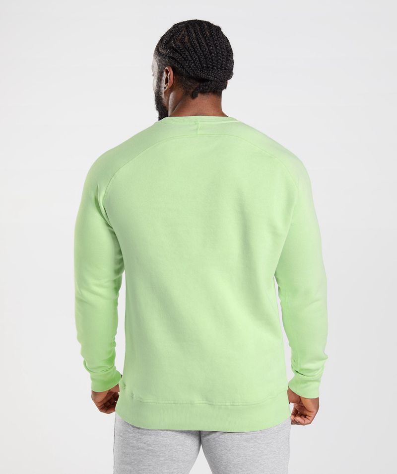 Men's Gymshark Crest Sweatshirts Green | USA  5817-CPKHB