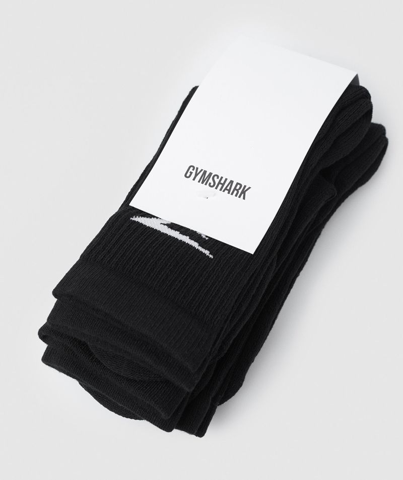 Men's Gymshark Crew 3pk Socks Black | USA  4138-UBOEY