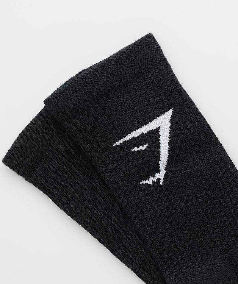 Men's Gymshark Crew 3pk Socks Black | USA  4138-UBOEY