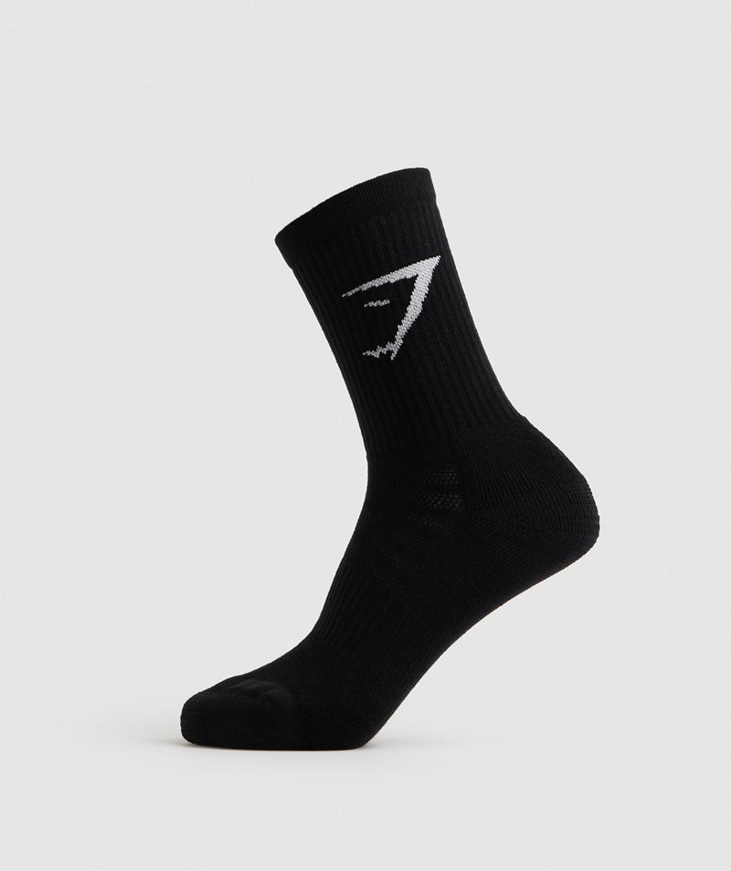 Men's Gymshark Crew 5pk Socks Black | USA  8694-NPKEI