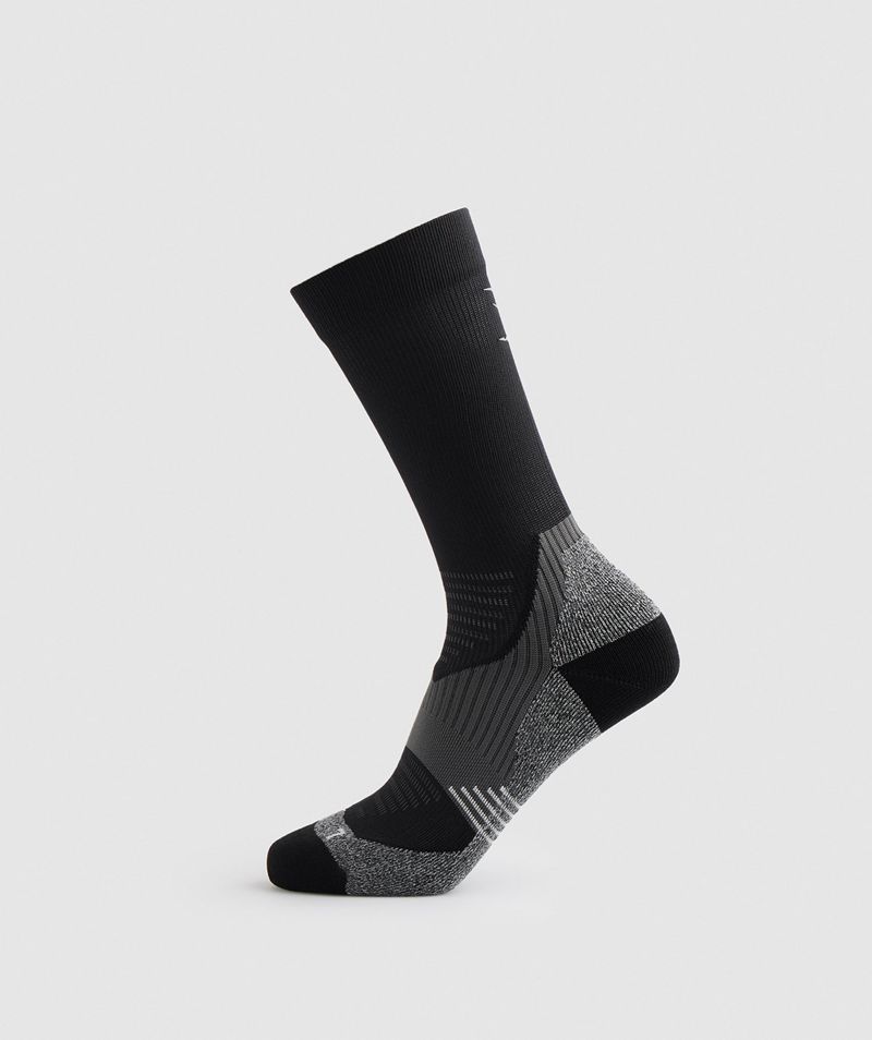 Men\'s Gymshark Crew Performance Socks Black | USA  2514-TLCNM