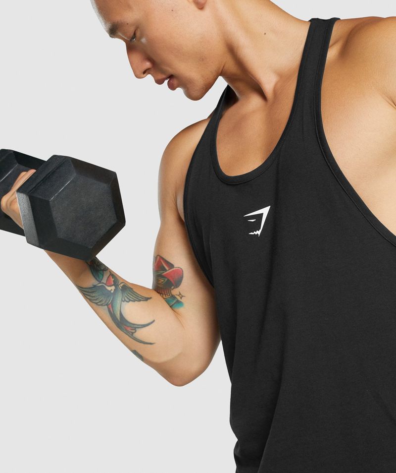 Men's Gymshark Critical 2.0 Stringer Black | USA  1795-RLIDS