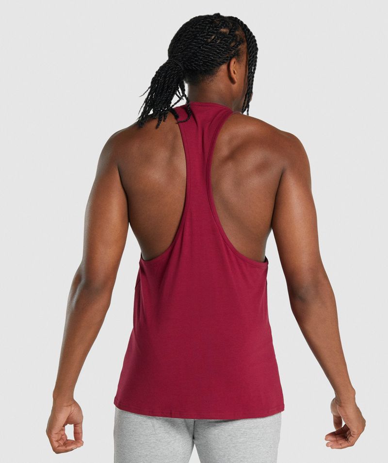 Men's Gymshark Critical 2.0 Stringer Burgundy | USA  6309-SNITD