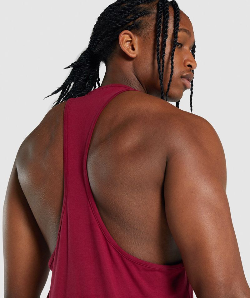 Men's Gymshark Critical 2.0 Stringer Burgundy | USA  6309-SNITD