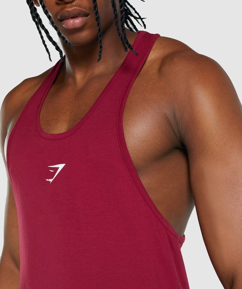 Men's Gymshark Critical 2.0 Stringer Burgundy | USA  6309-SNITD