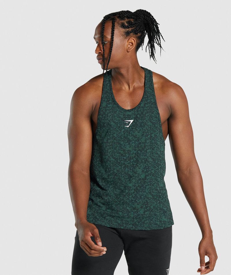 Men\'s Gymshark Critical 2.0 Stringer Dark Green | USA  4281-OGLSZ