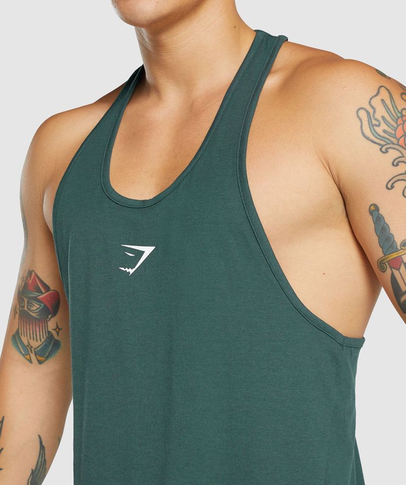 Men's Gymshark Critical 2.0 Stringer Dark Green | USA  5187-RSNHY