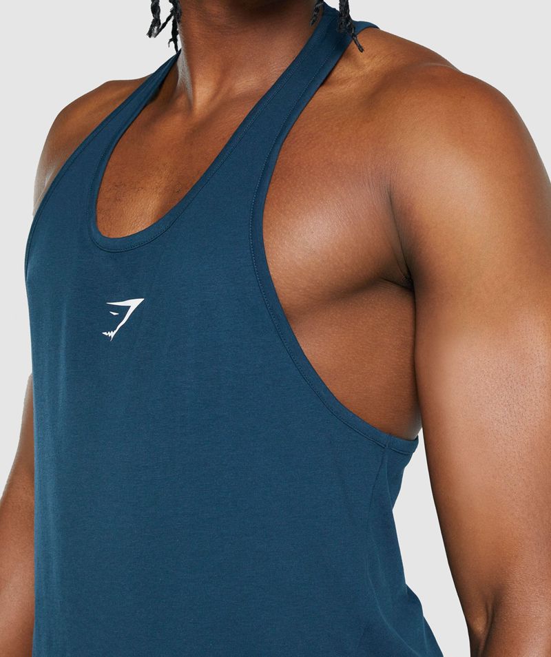 Men's Gymshark Critical 2.0 Stringer Navy | USA  4086-HIKAL