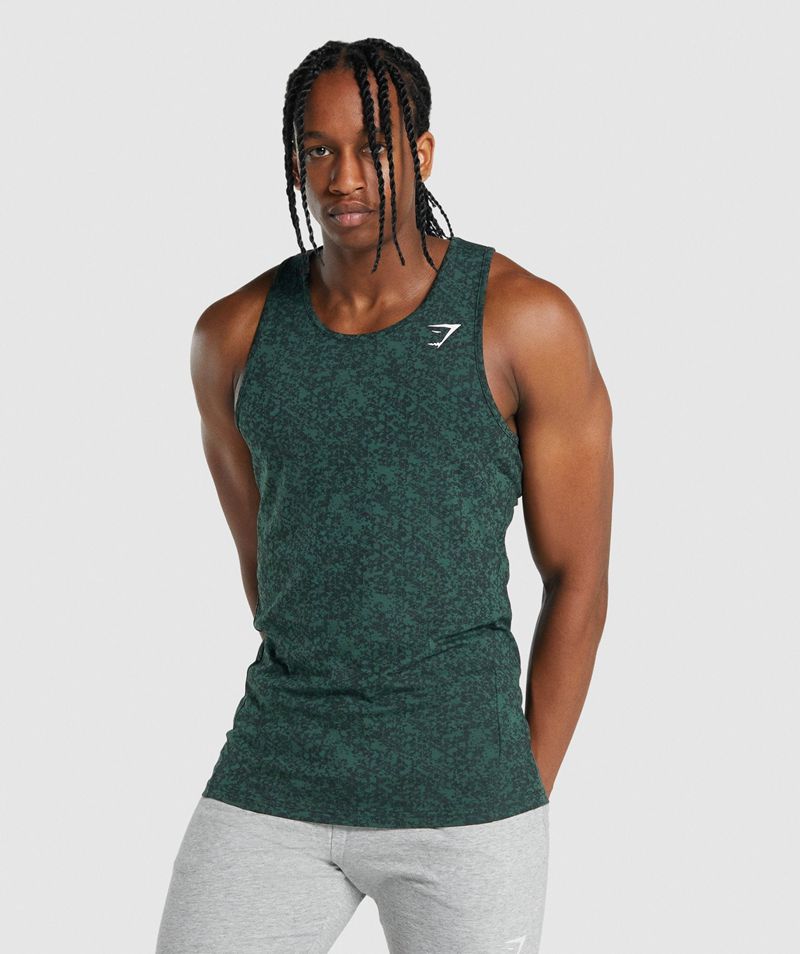 Men\'s Gymshark Critical 2.0 Tank Tops Dark Green | USA  2950-GROUE