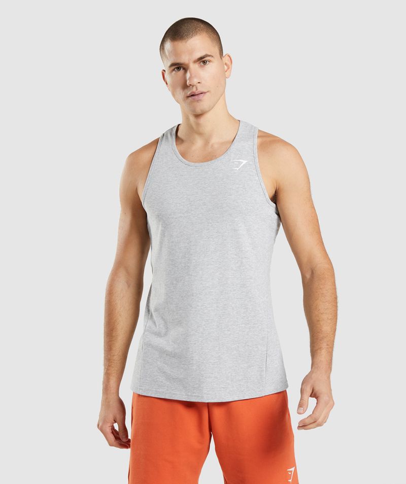 Men\'s Gymshark Critical 2.0 Tank Tops Light Grey | USA  9782-BTQMZ