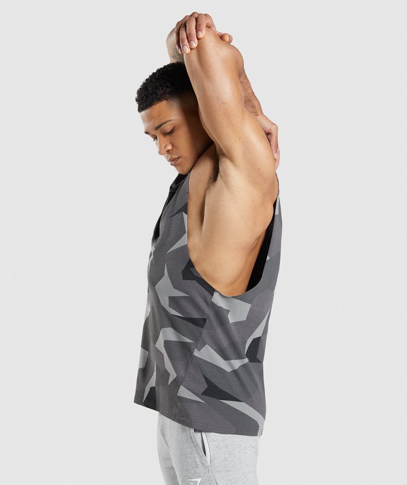 Men's Gymshark Critical Drop Arm Tank Tops Black | USA  6157-KFENR