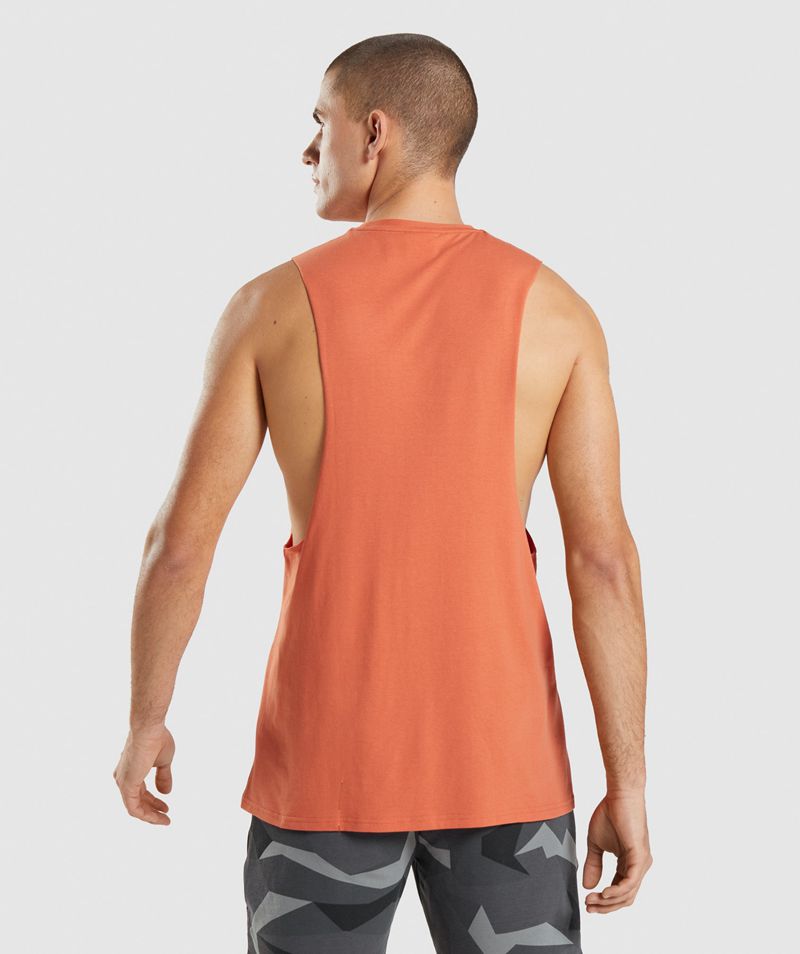 Men's Gymshark Critical Drop Arm Tank Tops Orange | USA  8542-GWLTM