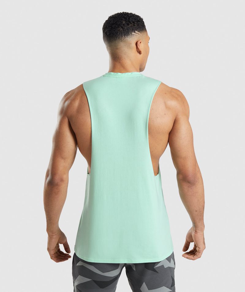 Men's Gymshark Critical Drop Arm Tank Tops Turquoise | USA  9210-VNGLH