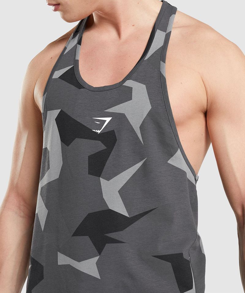 Men's Gymshark Critical Stringer Black | USA  7309-MWRYS