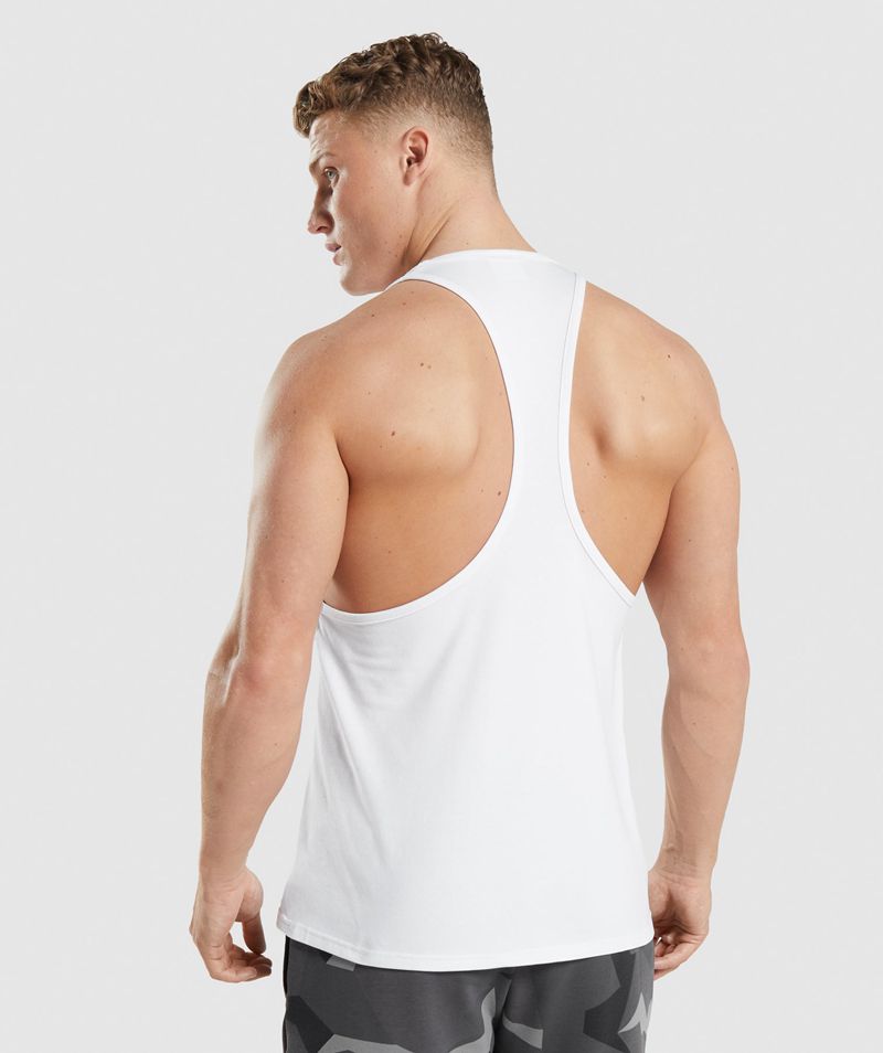 Men's Gymshark Critical Stringer White | USA  7198-VOXPJ