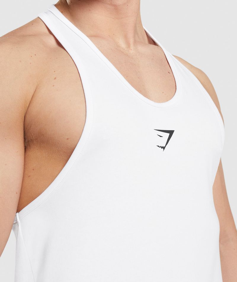 Men's Gymshark Critical Stringer White | USA  7198-VOXPJ