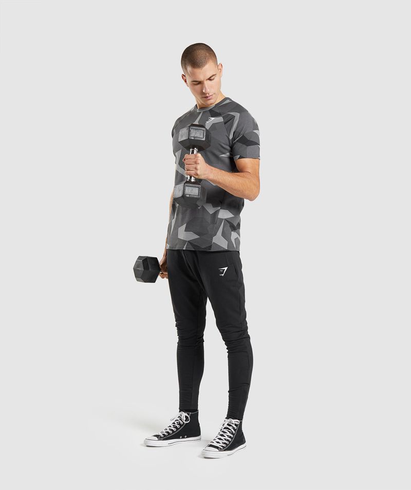 Men's Gymshark Critical T-Shirts Black | USA  6279-UKQXZ