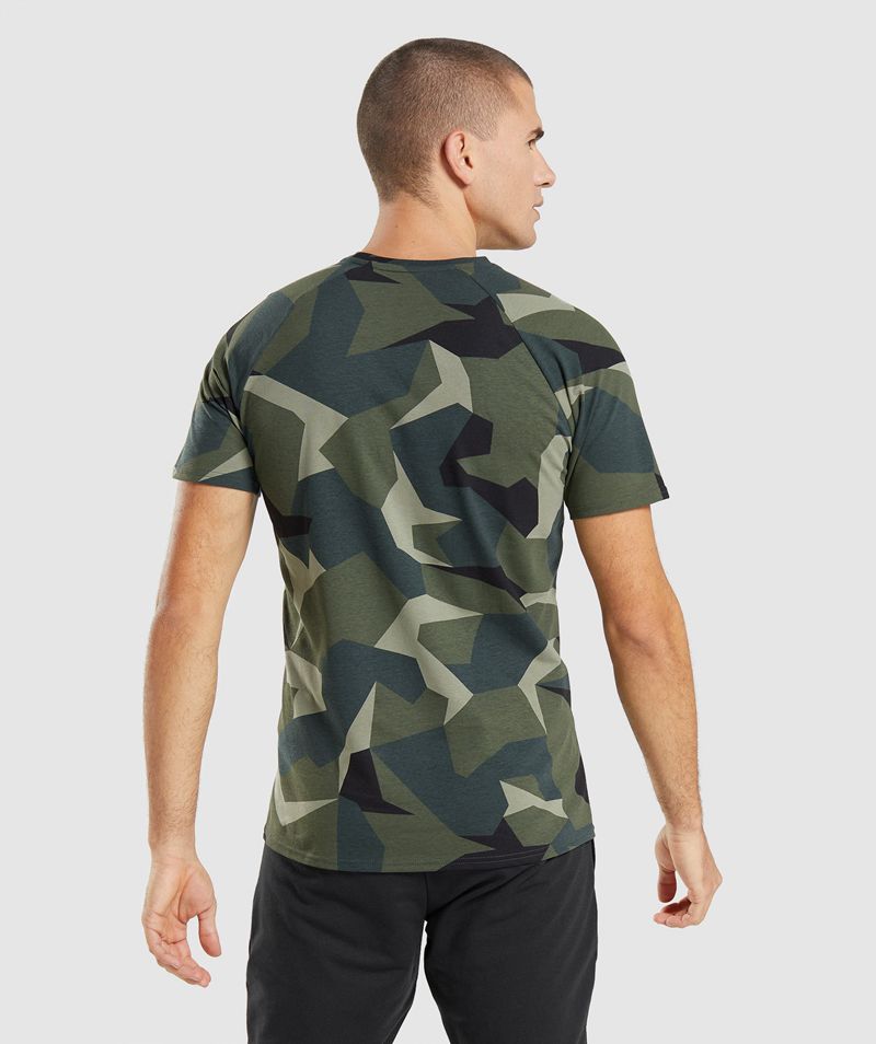 Men's Gymshark Critical T-Shirts Green | USA  8291-UDJSY