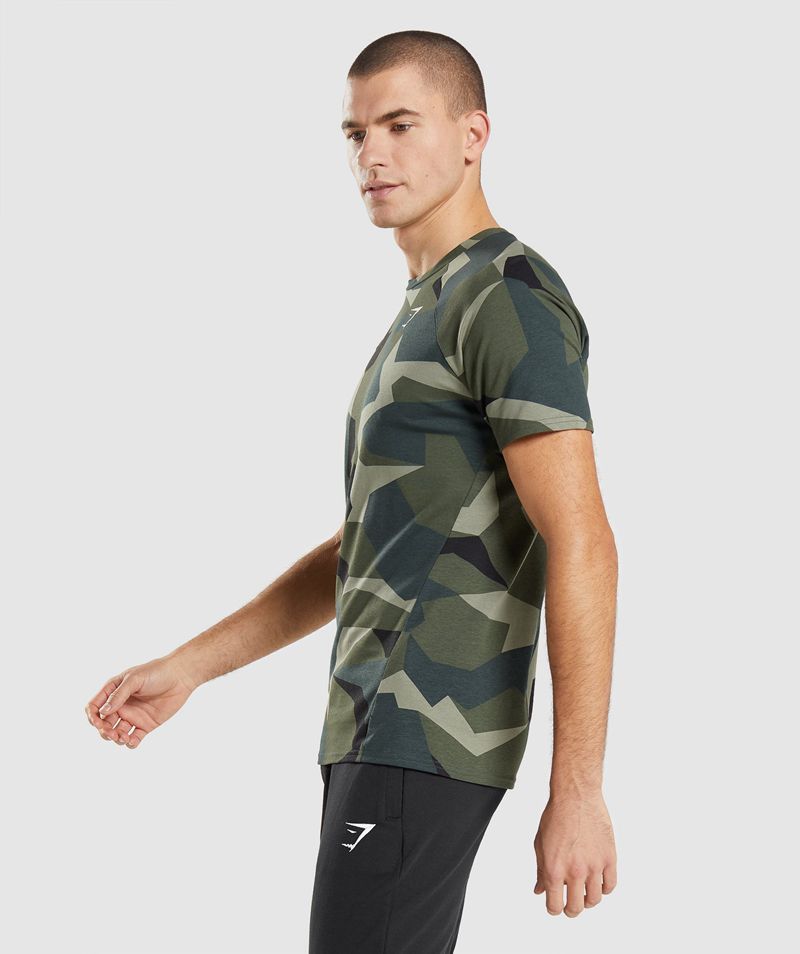 Men's Gymshark Critical T-Shirts Green | USA  8291-UDJSY