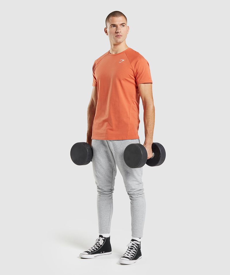 Men's Gymshark Critical T-Shirts Orange | USA  2596-AYZDJ