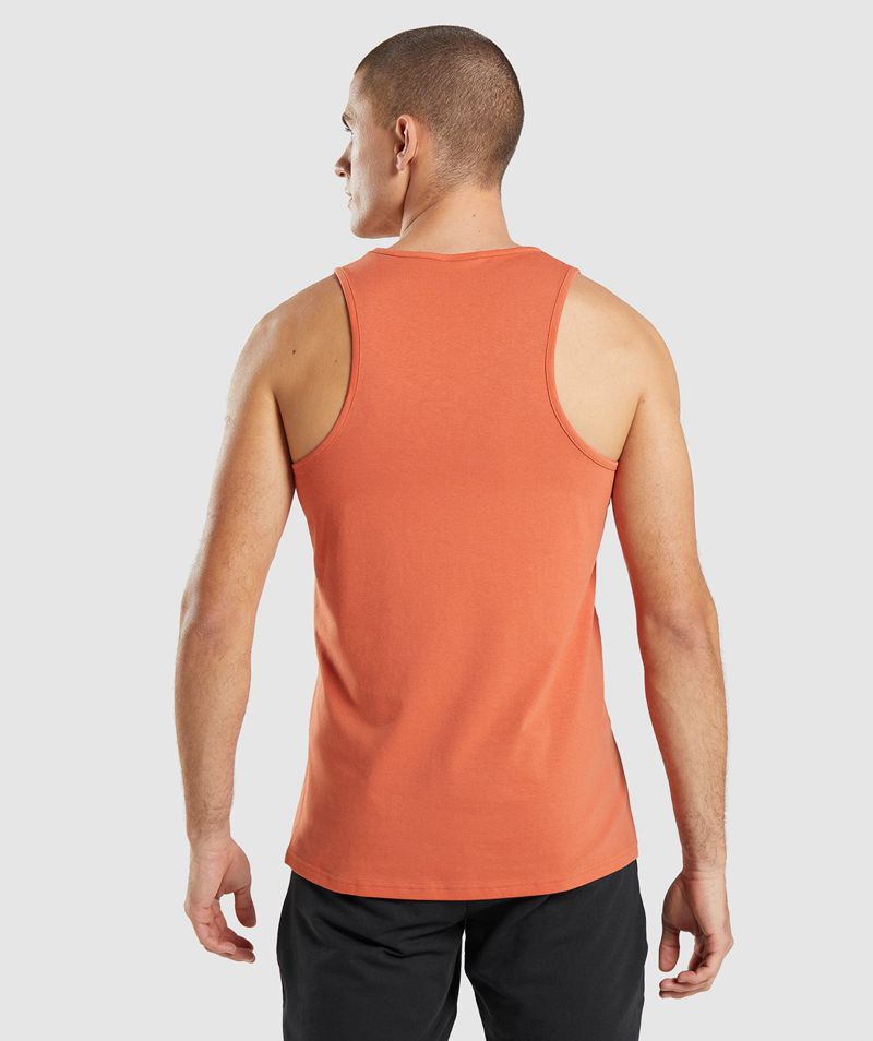 Men's Gymshark Critical Tank Tops Orange | USA  6234-ZCJHY