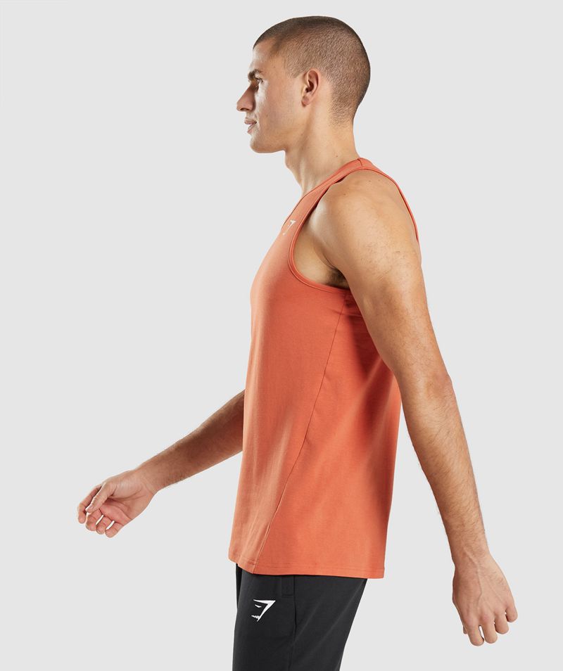 Men's Gymshark Critical Tank Tops Orange | USA  6234-ZCJHY