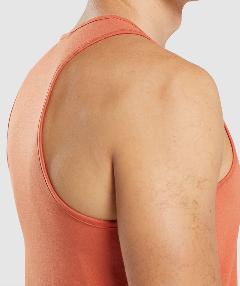 Men's Gymshark Critical Tank Tops Orange | USA  6234-ZCJHY