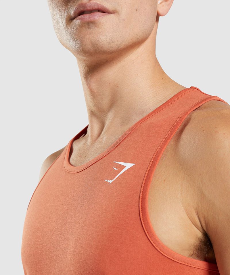 Men's Gymshark Critical Tank Tops Orange | USA  6234-ZCJHY