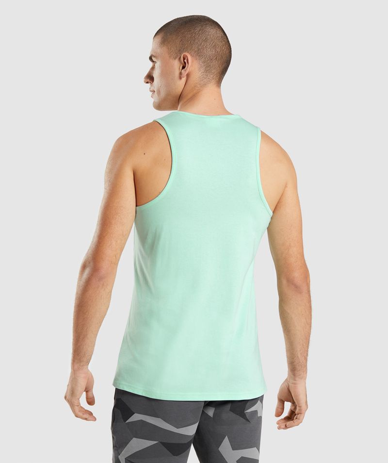 Men's Gymshark Critical Tank Tops Turquoise | USA  2437-MTGZP