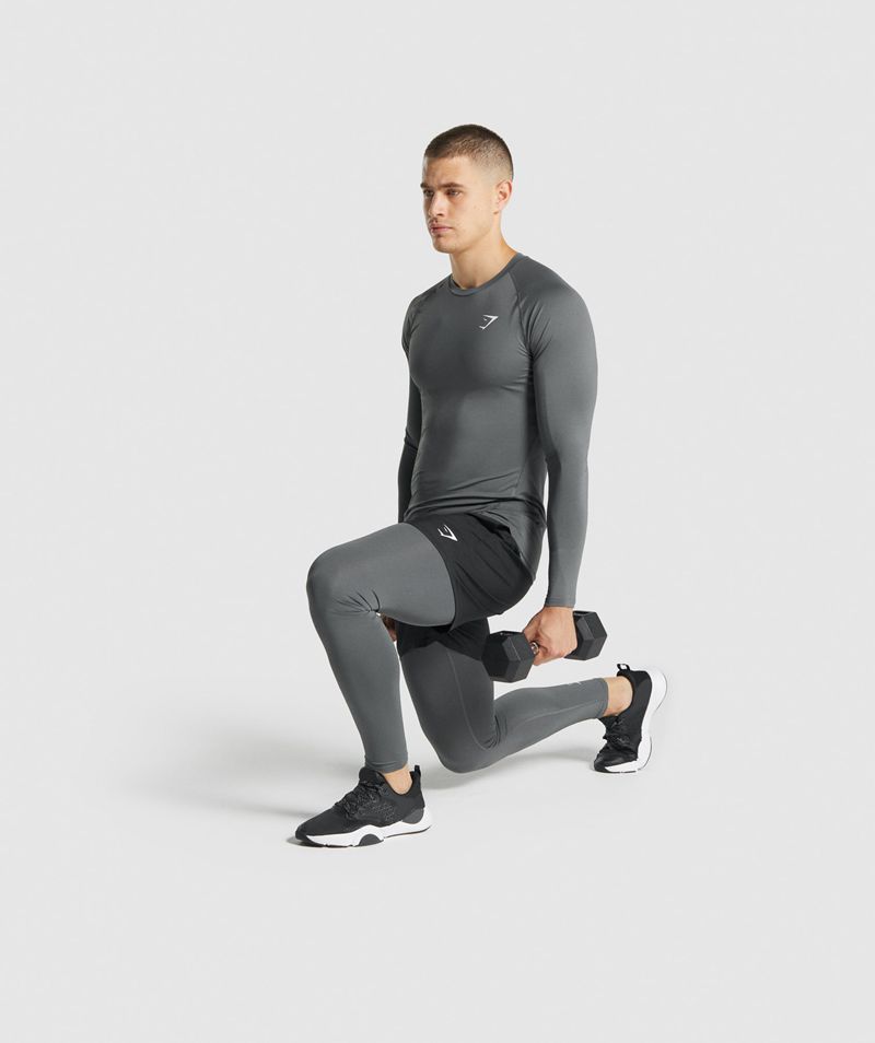 Men's Gymshark Element Baselayer Leggings Grey | USA  1389-RGKJL