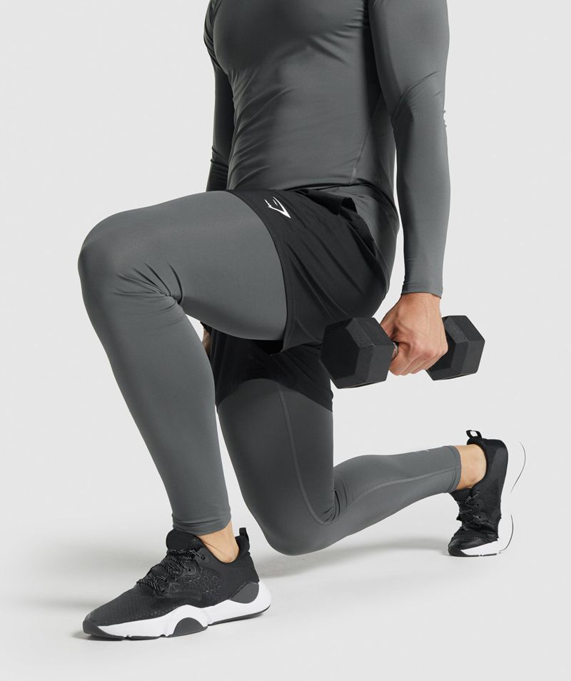 Men's Gymshark Element Baselayer Leggings Grey | USA  1389-RGKJL