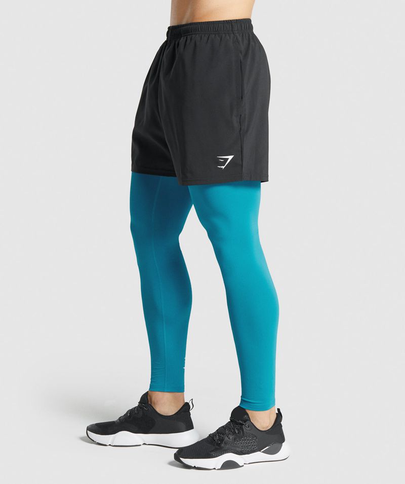 Men's Gymshark Element Baselayer Leggings Blue | USA  3756-VXPGA