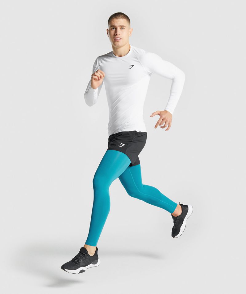 Men's Gymshark Element Baselayer Leggings Blue | USA  3756-VXPGA