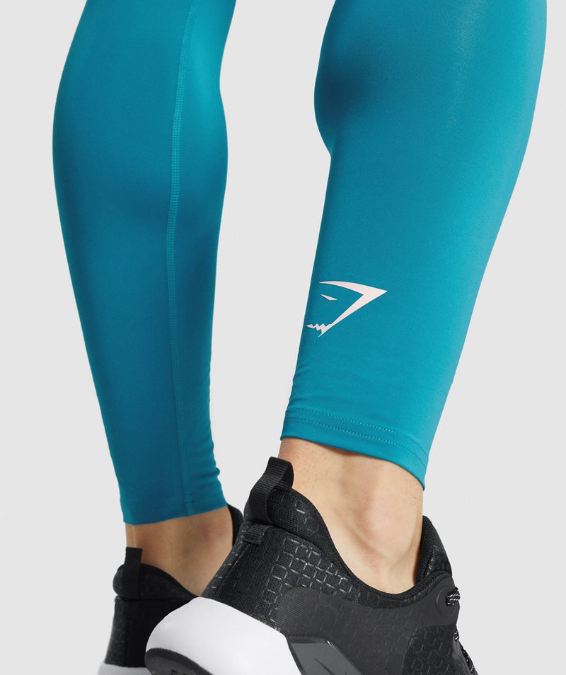 Men's Gymshark Element Baselayer Leggings Blue | USA  3756-VXPGA