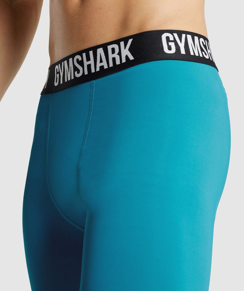 Men's Gymshark Element Baselayer Leggings Blue | USA  3756-VXPGA