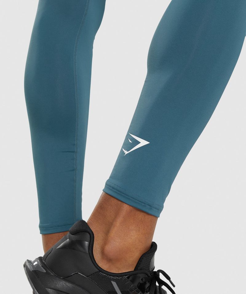 Men's Gymshark Element Baselayer Leggings Turquoise | USA  4875-FNCGK