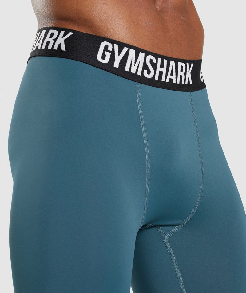 Men's Gymshark Element Baselayer Leggings Turquoise | USA  4875-FNCGK