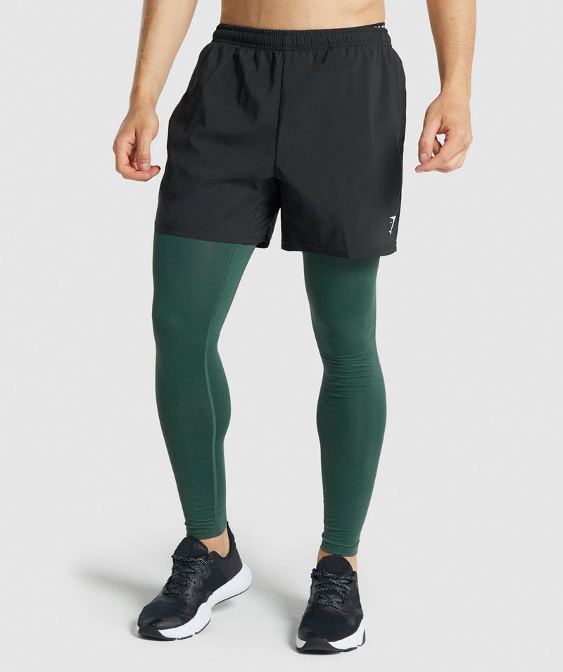 Men's Gymshark Element Baselayer Leggings Dark Green | USA  5280-SIUNY