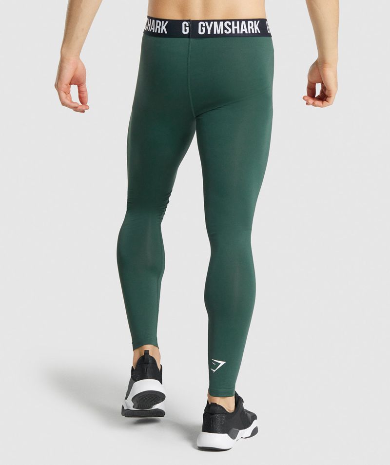 Men's Gymshark Element Baselayer Leggings Dark Green | USA  5280-SIUNY