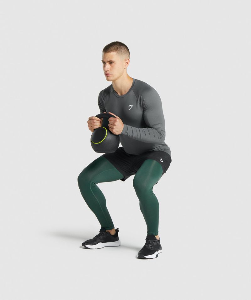 Men's Gymshark Element Baselayer Leggings Dark Green | USA  5280-SIUNY