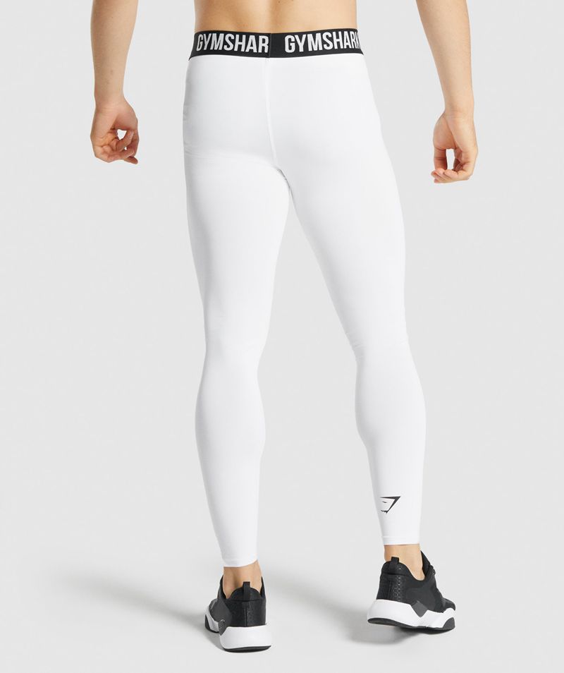 Men's Gymshark Element Baselayer Leggings White | USA  8423-ZJODV