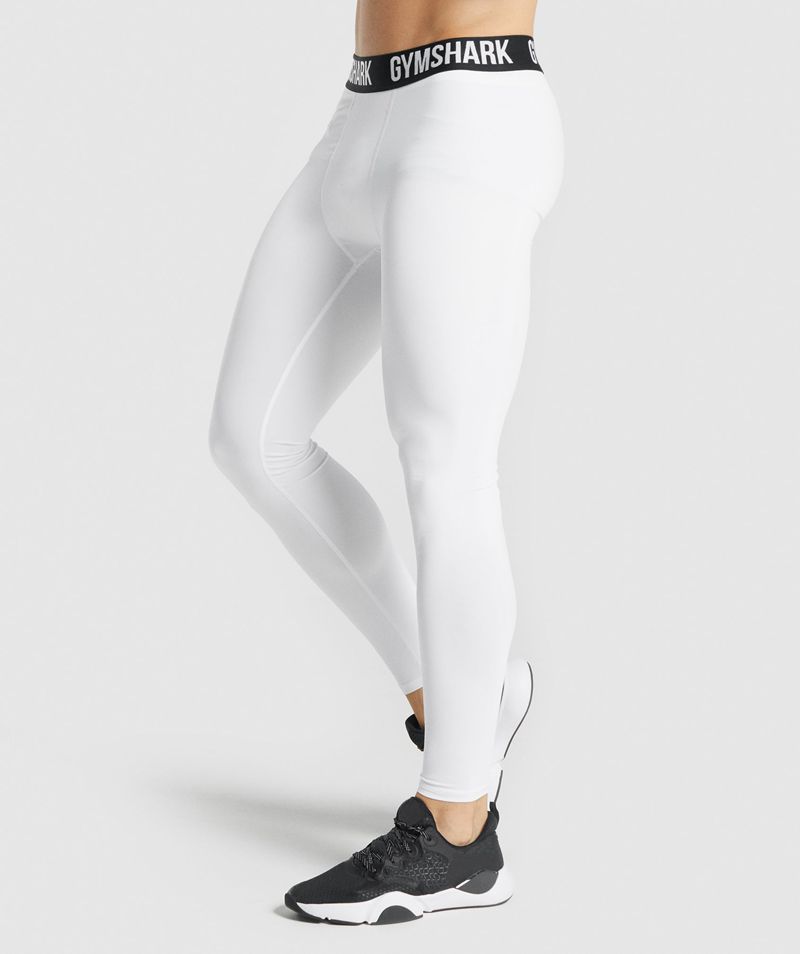 Men's Gymshark Element Baselayer Leggings White | USA  8423-ZJODV