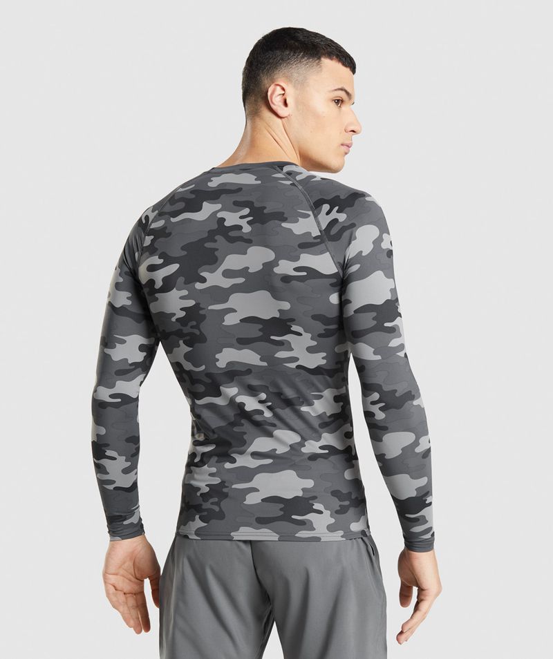 Men's Gymshark Element Baselayer Long Sleeve Tops Grey | USA  3480-ILWBX